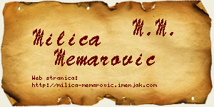 Milica Memarović vizit kartica